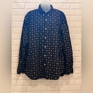 AMERICAN EAGLE long sleeve black printed dress shirt/size XXL